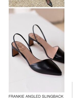Emerson Fry Black Pointed Slingback Block Heels